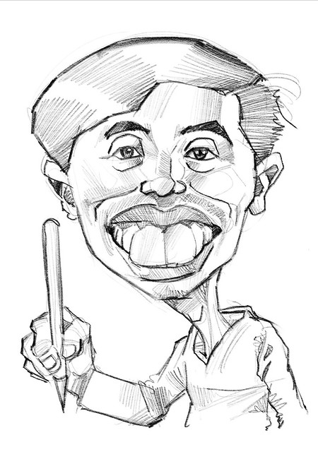Digital caricature of William Ng on iPad Pro + Apple Pencil in Procreate