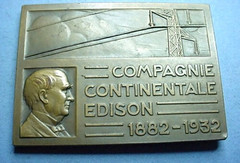 Continental Edison Company medal reverse