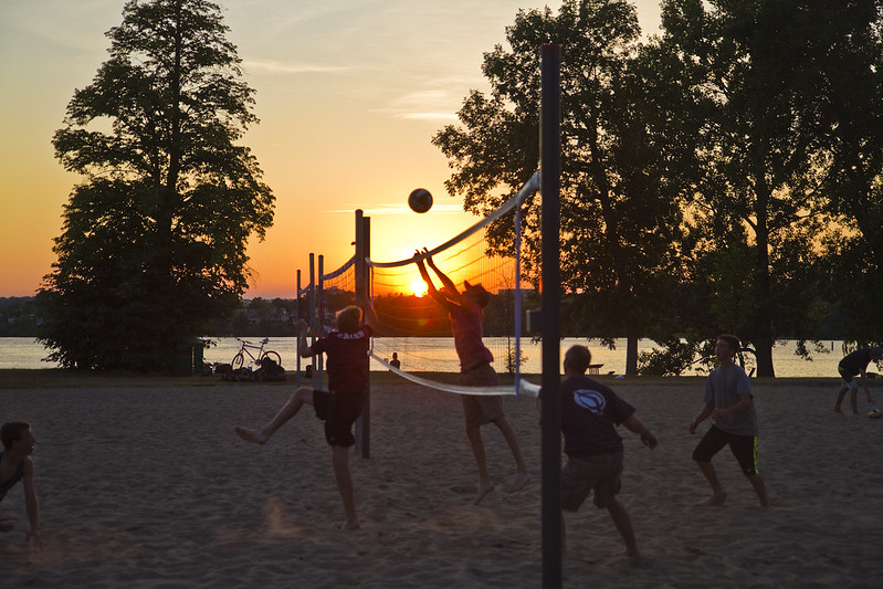 volleyball at sunset