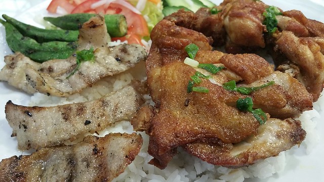 Basil Garden Pho - Lemongrass Chicken and Grilled Pork Jowl on Rice