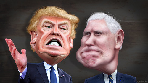 Donald Trump and Mike Pence - Caricature
