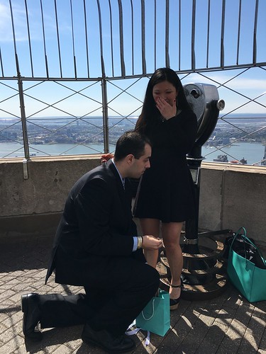 A marriage proposal on top of Empire State Building