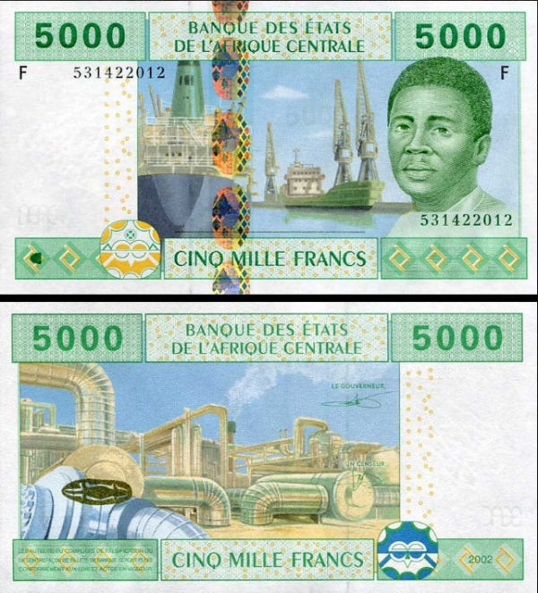 5000 Frankov Rovníková Guinea (CAS), P509F 2002