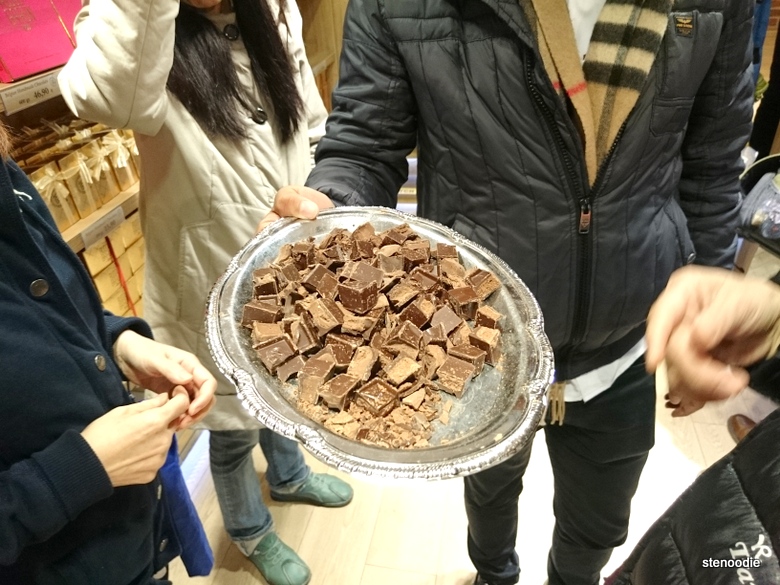 chocolate samples at Rudolf Braun