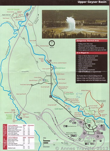 Newer (c.2009) map of the Upper Geyser Basin, Yellowstone National Park, Wyoming