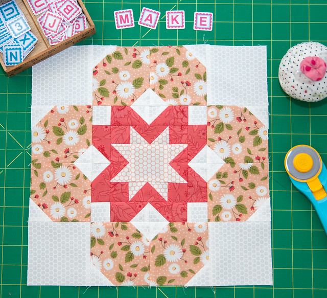Moda Mystery Designer Block of the Month in Little Miss Sunshine fabric by Lella Boutique for Moda Fabrics.