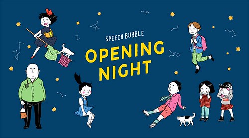 speech bubble opening night