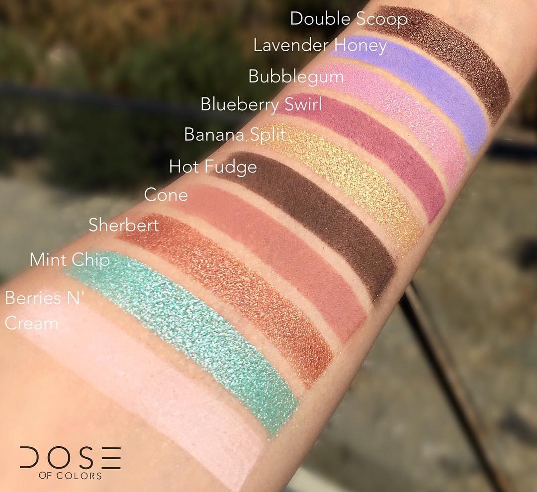 Dose of Colors Eyescream Palette Swatches