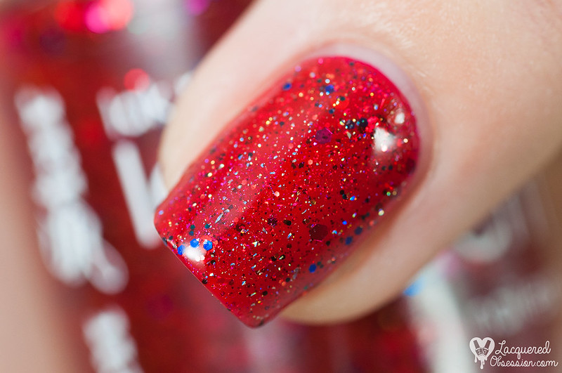 Red holo jelly sandwich with hearts