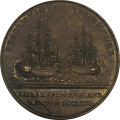 Captain Cook’s Resolution and Adventure medal reverse