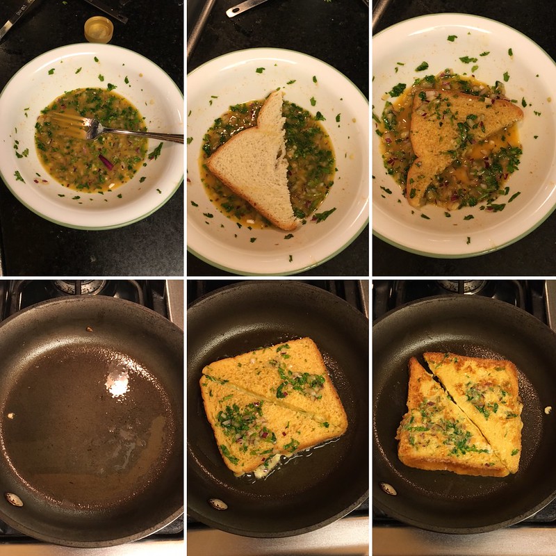 Spicy Bombay toast, step by step pictures of the preparation