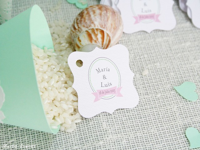 bengalas personalizadas para boda en Mint y rosa www.merboevents.com