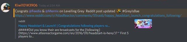Grey first 5 discord update