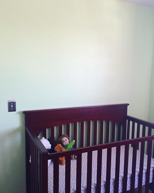 Got the baby room painted. I think it needs a cute border, though. Dinosaurs?