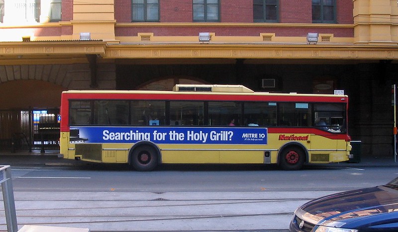 NBC bus outside Flinders Street station, October 2006