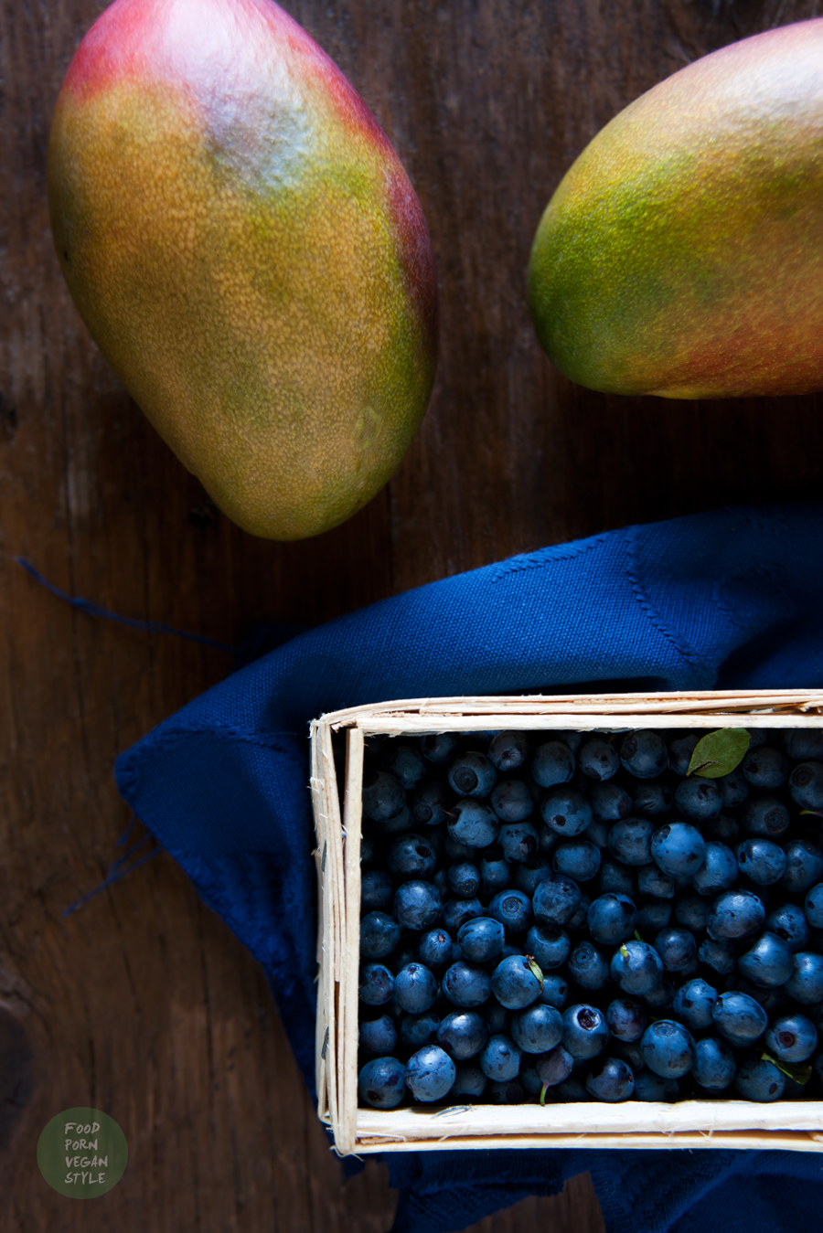 Wild blueberries and mango jam