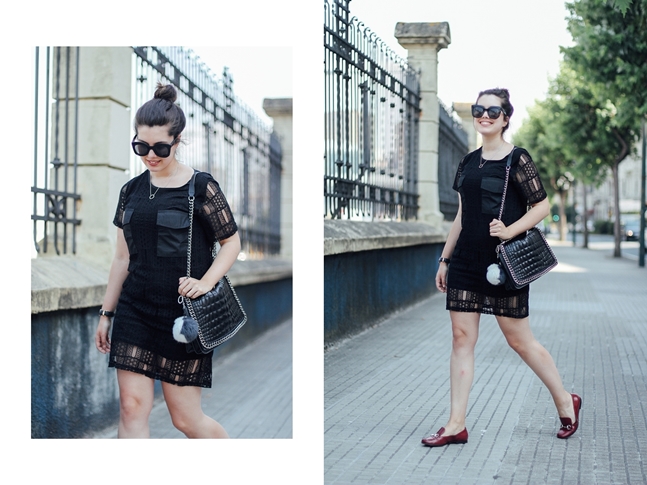black dress with gucci loafers ties&heels streetstyle how to wear myblueberrynightsblog