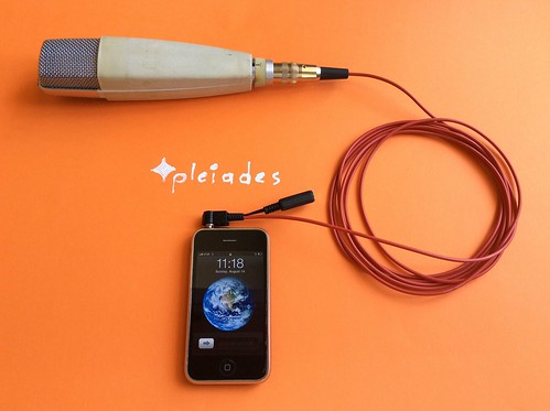 MD421 HN dynamic microphone connected to Pleiadws K117 preamplifier inside Tuchel connector to iPhone or iPad