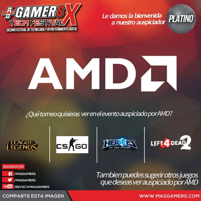 AMD confirma su participación en el X MasGamers Tech Festival