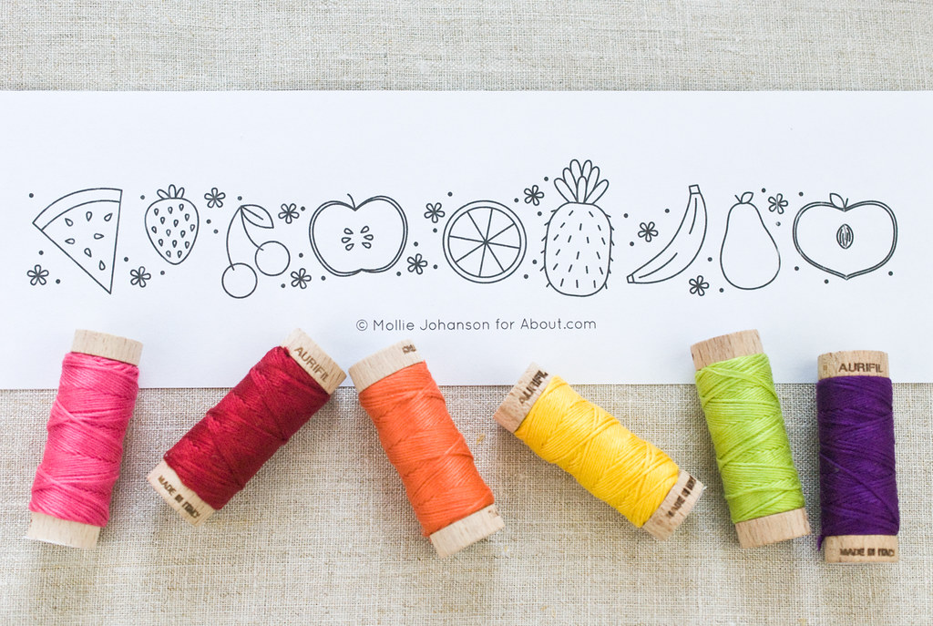 Fruit Border Embroidery Pattern