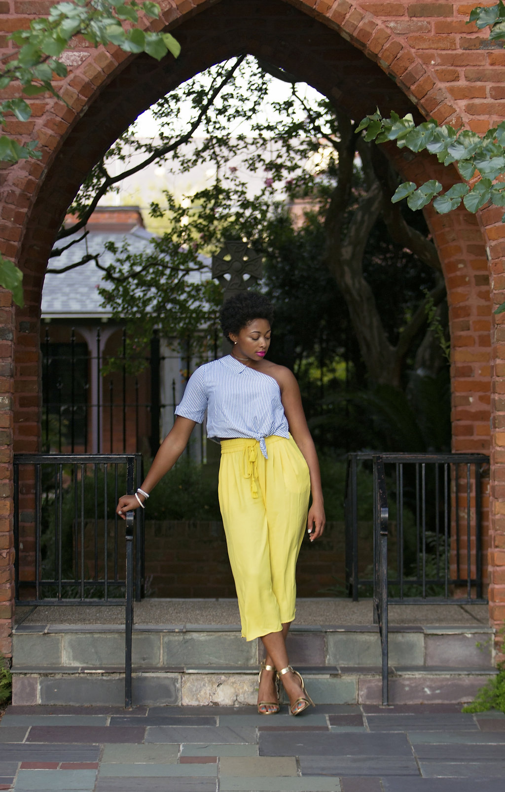 zara yellow culottes, baton rouge fashion blogger