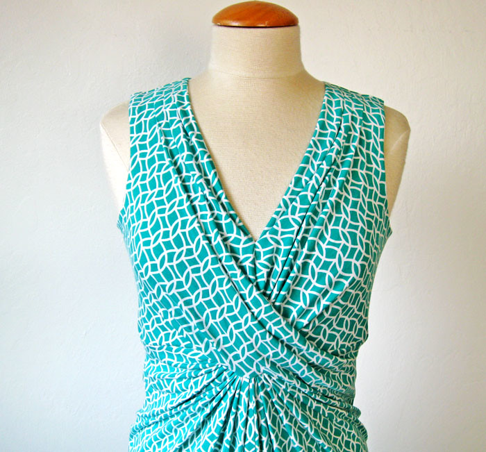 green knit dress form closeup