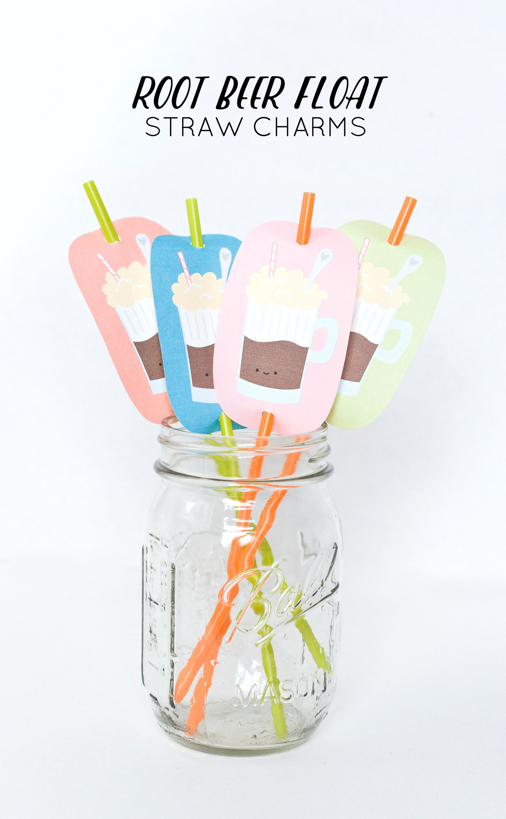 Printable Root Beer Float Straw Charms