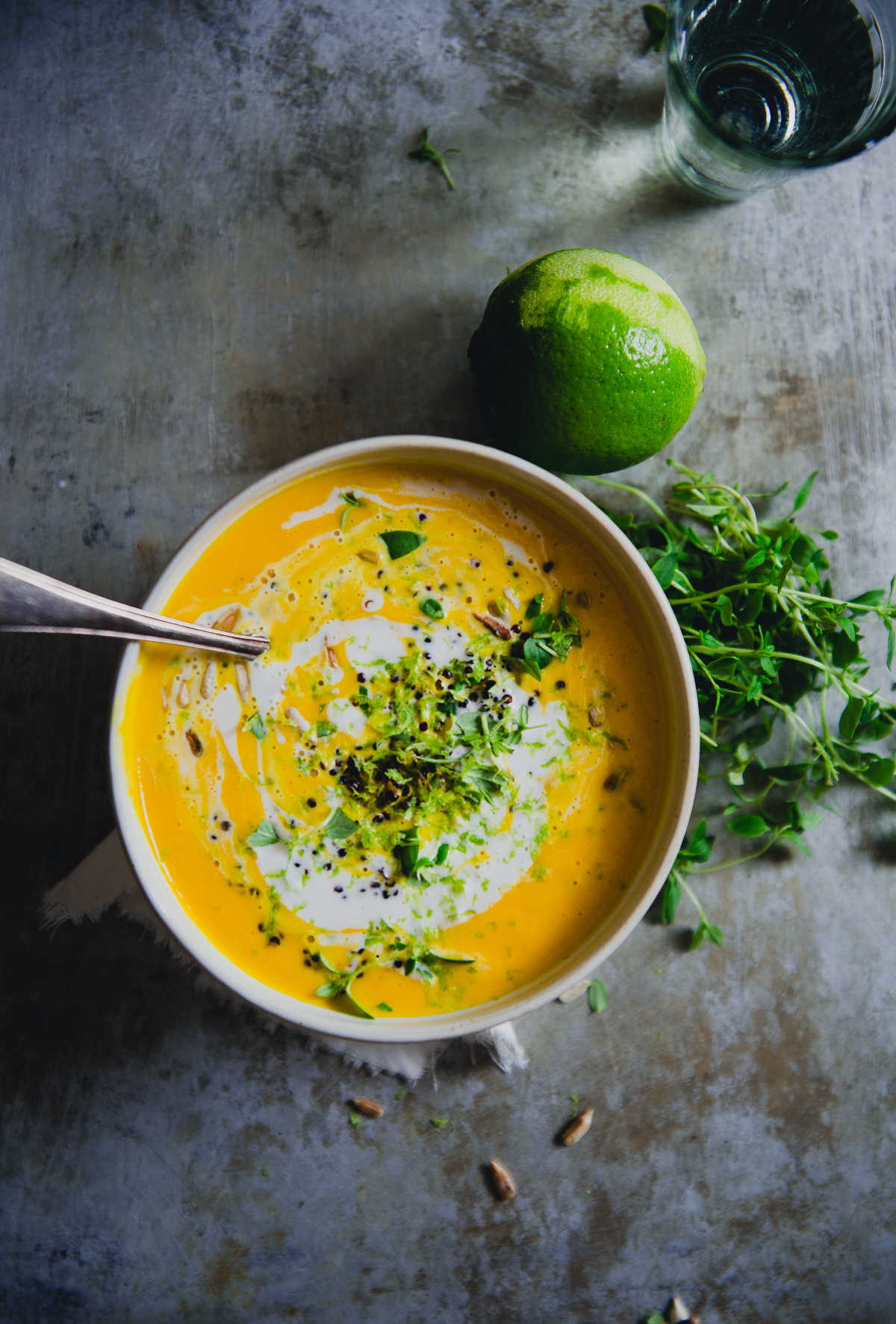Carrot Soup with Lime & Ginger | Cashew Kitchen