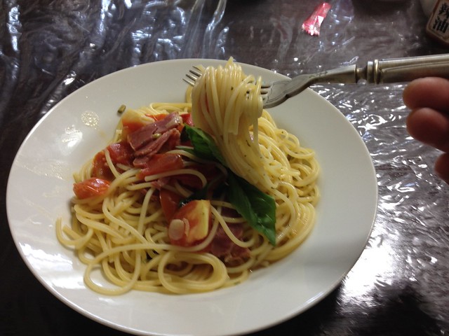 Pasta of tomato and basilico